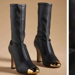 MARIA LUCA Ellia Metal Toe-Cap Stretch Boots - Size 6.5 US 37 EU - NOB - Picture 1 of 6