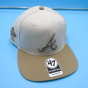 '47 Brand Atlanta Braves Hat Mens World Series Beige Snapback Streetwear New MLB - Picture 1 of 8