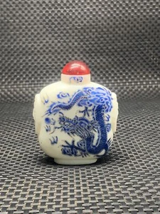 Collect Ornaments Glass Exterior Painting, Auspicious Dragon Snuff Bottle - Picture 1 of 9