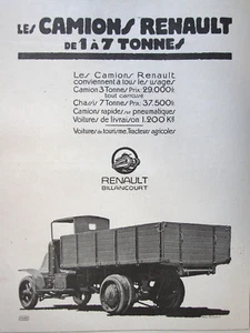 PUBLICITÉ DE PRESSE 1919 LES CAMIONS RENAULT DE 1 A 7 TONNES - Picture 1 of 1