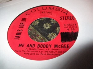 1970 JANIS JOPLIN Me & Bobby McGee +Half Moon Blues Rock 7" Columbia 4 45314 VG+ - Picture 1 of 2