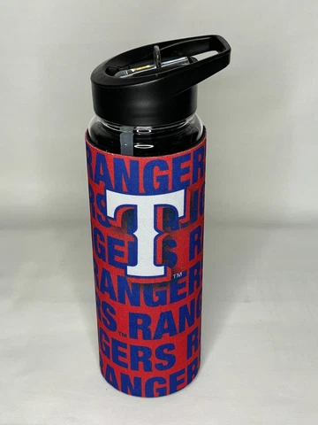 TEXAS RANGERS MLB 25 OZ. FLIP TOP WATER BOTTLE W/SLEEVE Cover