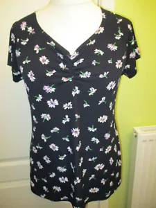 KIM&CO TALLA 14 MUJER NEGRO ESTAMPADO FLORAL TOP ELÁSTICO - Imagen 1 de 4