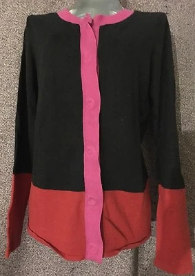 Narcisco Rodriguez for Design Nation Ladies Cardigan, Pink Black & Red, Size M - Image 1 of 4