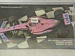 Minichamps 1/43rd BWT Alpine A521 Fernando Alonso Bahrain GP 2022 - Picture 1 of 1