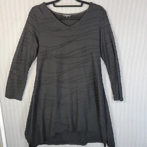 yak n yeti womens tunic dress black size medium long sleeve stretch knit - Picture 1 of 8