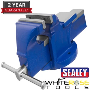 Sealey Schraubstock 125 mm feste Basis Stahlbacken Werkstatt Garage Maschine Werkstatt - Bild 1 von 3