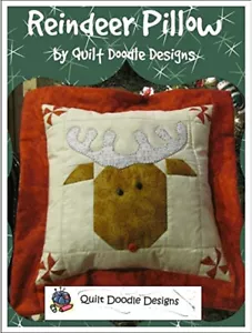 Quilt Doodle Designs Sewing & Quilting Pattern: 16.5 x 16.5 inch Reindeer Pillow - Picture 1 of 2