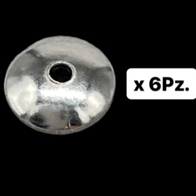 6 Dischi dischetti raccordo cappucci coppette argento 925 semilavorato fai da te - Immagine 1 di 4