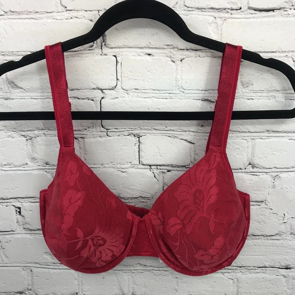 Sujetador Cabernet para mujer 34DD Balconette con aros correa ajustable rojo 6419 Foto 1 de 4