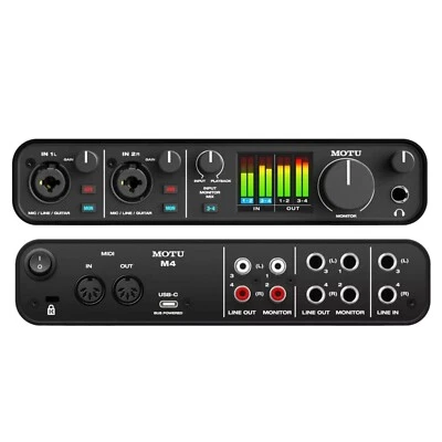 MOTU M4 4x4 Studio Sound USB-C  Audio Interface 4-Channel USB for Cardioid Mics - Image 1 of 4