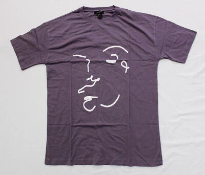Camiseta New Look Para Hombre Manga Corta Logo Boceto Facial EJ2 Lila Talla XS NUEVA CON ETIQUETAS  Foto 1 de 3
