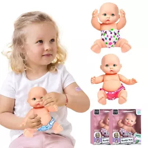 Kids Playset 2PCS Vinyl Small Baby Doll Toy Light Skin Blue Eyes Random Colour - Picture 1 of 10
