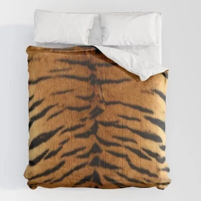 Edredón cómodo diseño piel de tigre siberiano imitación algodón tamaño king de Digitalbcon Foto 1 de 4