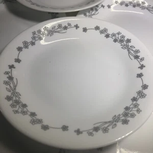 8 CORELLE Cinta Ramo 6-3/4" Pan Mantequilla Plateado Floral C25 - Imagen 1 de 5