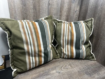 Pendleton Home Collection Sherpa Fleece Throw Pillows 20"x20” Set Of Two - Image 1 of 4