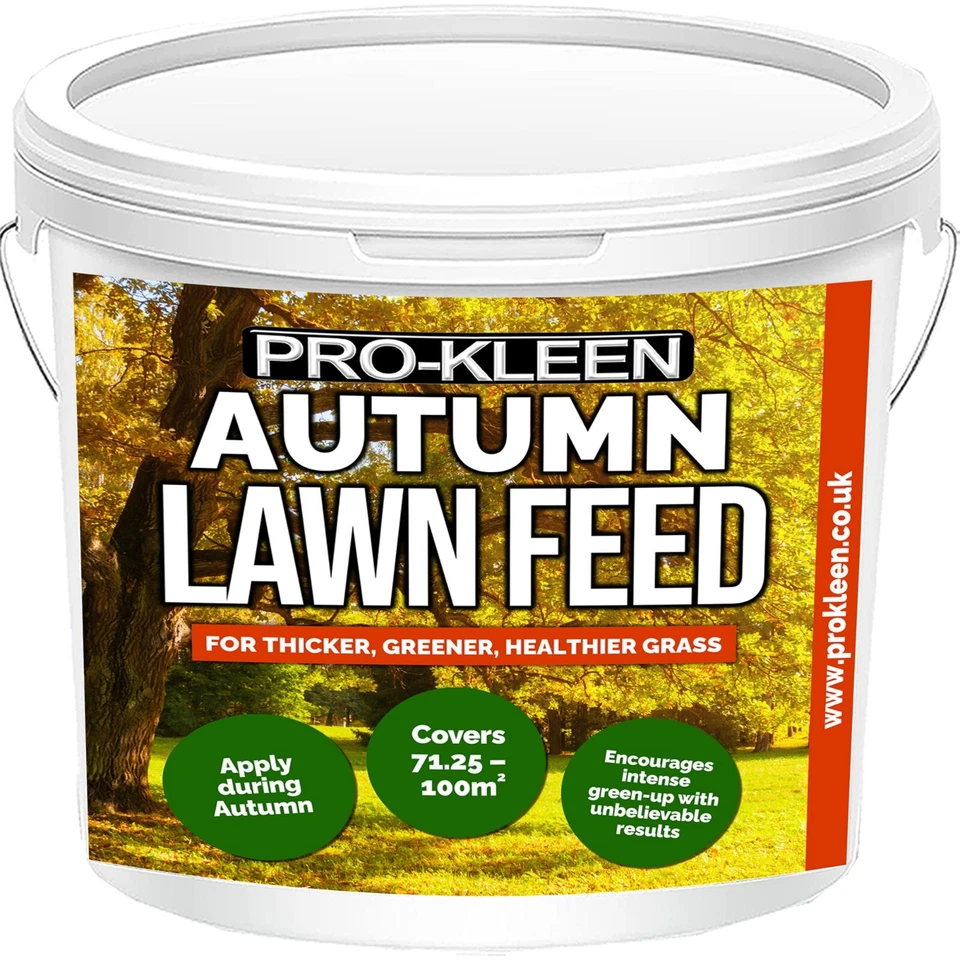 PRO-KLEEN ProKleen Autumn Lawn Feed Fertiliser Grass Green Spreader Granules 2.5KG