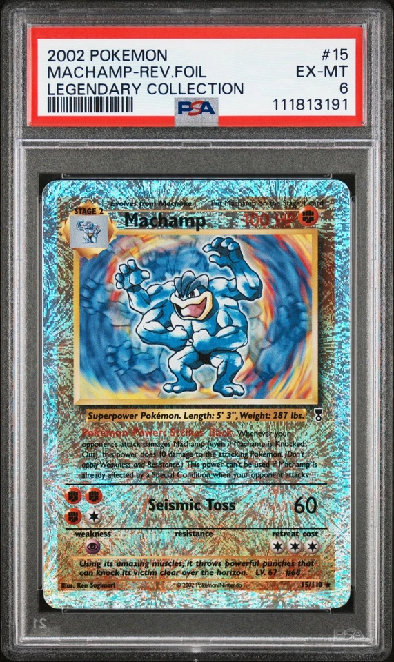 Machamp 15/110 PSA 6 WOTC Legendary Collection Reverse Holo Pokemon Card AA2 - Image 1 of 2