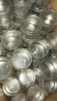 Caja de 120 latas de té de especias de metal profundo plateadas de 4 oz con tapa de ventana, cajas de favoritos Foto 1 de 4
