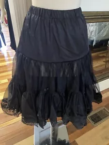 Malco Modes Crinoline Slip Gown Underskirt Black Bridal Petticoat Hoop Skirt XL - Picture 1 of 3