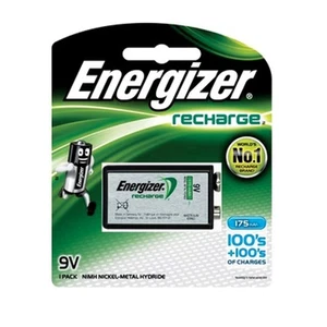 Energizer 9V Rechargeable Recharge Battery Block Cell 175mAh NiMH 6F22 PP3 R22 - Picture 1 of 1