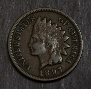 1897 Indian Cent VF   Lot F 844 - Picture 1 of 2