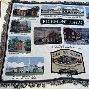 Vintage Ohio City of Richmond gewebte Decke 50x66 Wandteppich - Bild 1 von 9