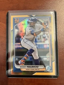 Ronny Mauricio 2024 Bowman Chrome Rookie Card Gold Refractor #25/50 RC Mets - Picture 1 of 2