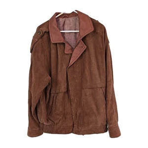 Vintage Wildleder Bomberjacke, Meiker, Made In Finland Gr. 50 Retro Ledermantel - Bild 1 von 23