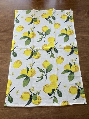 Pottery Barn Lemon One Kitchen Hand Towel Cotton Linen Blend Lemons Fruit NWOT - Image 1 of 4