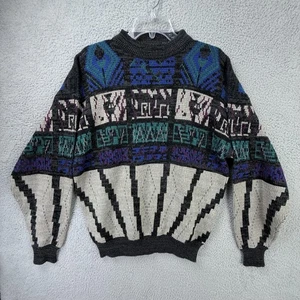 Suéter Vintage Todays News Para Hombre Grande Geométrico Abstracto Acrílico Pullover Años 90 - Imagen 1 de 12