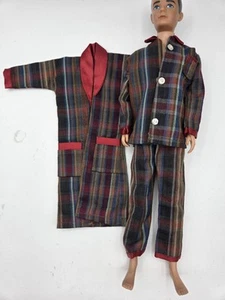 Barbie Ken Vintage Clone fatto in casa accappatoio e pigiama pigiama loungewear a righe Tlc - Foto 1 di 20