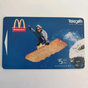 Phonecard Telecom New Zealand 5 $ Apple Pie Snowboarder - Bild 1 von 2