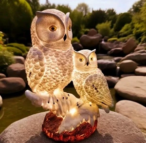 ✅Eulen🦉LED Solarleuchte Garten Solarlampe Eulen Gartenbeleuchtung☀️Solarlicht🌌 - Bild 1 von 6