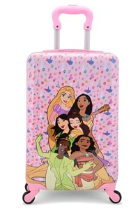Disney Princess 20" Hardshell Luggage - Tiana Rapunzel Moana Pocahontas Cute... - Picture 1 of 7