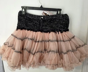 Niñas Ooh La La Couture Falda de Tul Tweed Negro y Rosa Talla 14 Nueva con Etiquetas - Imagen 1 de 11
