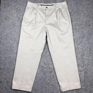 Brooks Brothers Plissettato Advantage Chino Elliot Uomo 40 x 30 (Etichettato) Polsini Tan - Foto 1 di 14