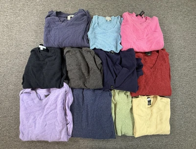 Lote de 11 suéteres 100% cashmere pacote defeituoso cortadores artesãos tecido faça você mesmo vários - Imagem 1 de 4