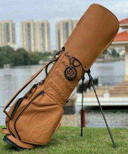 G/Fore G FORE Golf Caddy Bag Stand Bag Brown with Hood Cover Japan New - Picture 1 of 6