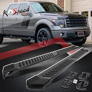 6" Black Aluminum Side Step Nerf Bar Running Boards for 04-14 Ford F150 Crew Cab - Picture 1 of 6