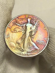 1938 Walking Liberty Half Dollar * XF++ Toned* 90% Silver * - Bild 1 von 2