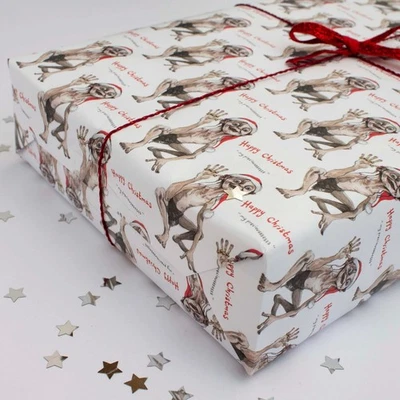 Gollum Christmas Wrapping Paper, Funny Lord of the Rings Xmas Gift Wrap - Image 1 of 4