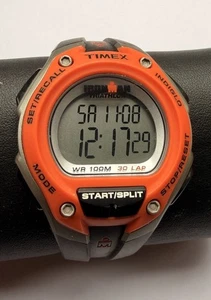 Raro Reloj de Triatlón Blaze Orange Para Hombre Timex Ironman Indiglo 30 Vueltas Como Nuevo - Imagen 1 de 6