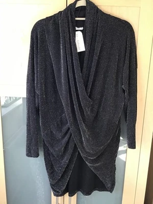 KIT & KABOODAL LUREX SPARKLE TWIST TUNIC/TOP BLACK & SILVER BNWT - Fit 12-18  - Image 1 of 3