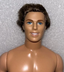 Ken Doll Rooted Brown Hair Blue Eyes Nude For OOAK Or Play(K02) - Picture 1 of 10