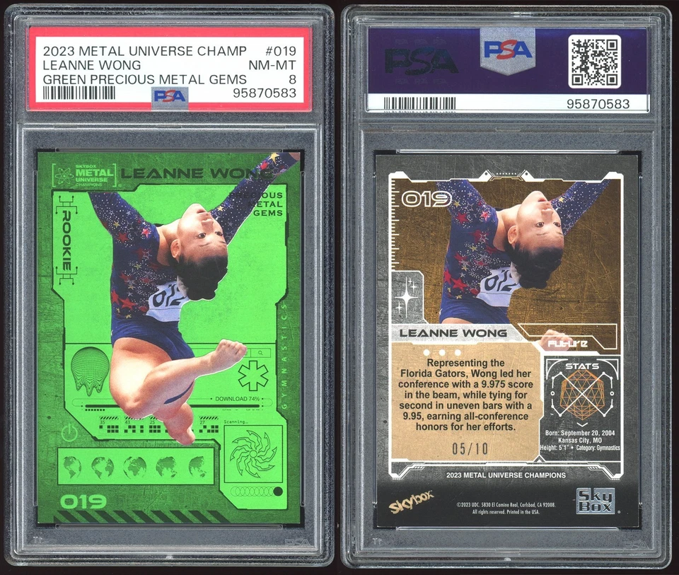 Gemas de metales preciosos verdes Leanne Wong 2023 Metal Universe Champions 5/10 PSA 8 Foto 1 de 1