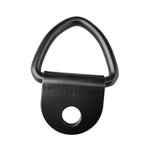 Black Coated Heavy Duty Steel Tie Down Hooks 4 Pack D Rings for Vehicles - Picture 1 of 12