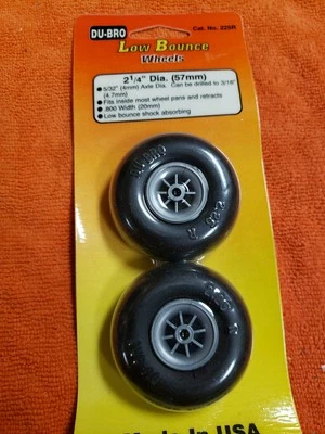 Du-Bro - 2.25" Low Bounce Wheels - New - Part 225R - Image 1 of 4