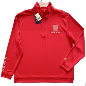 NWT Champion Mens Red NC STATE Jacket XL Wolfpack 1/4 Zip Athletic Pullover - Picture 1 of 11