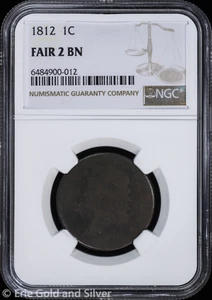 1812 1C Classic Head Large Cent NGC Fair 2 BN - Picture 1 of 4